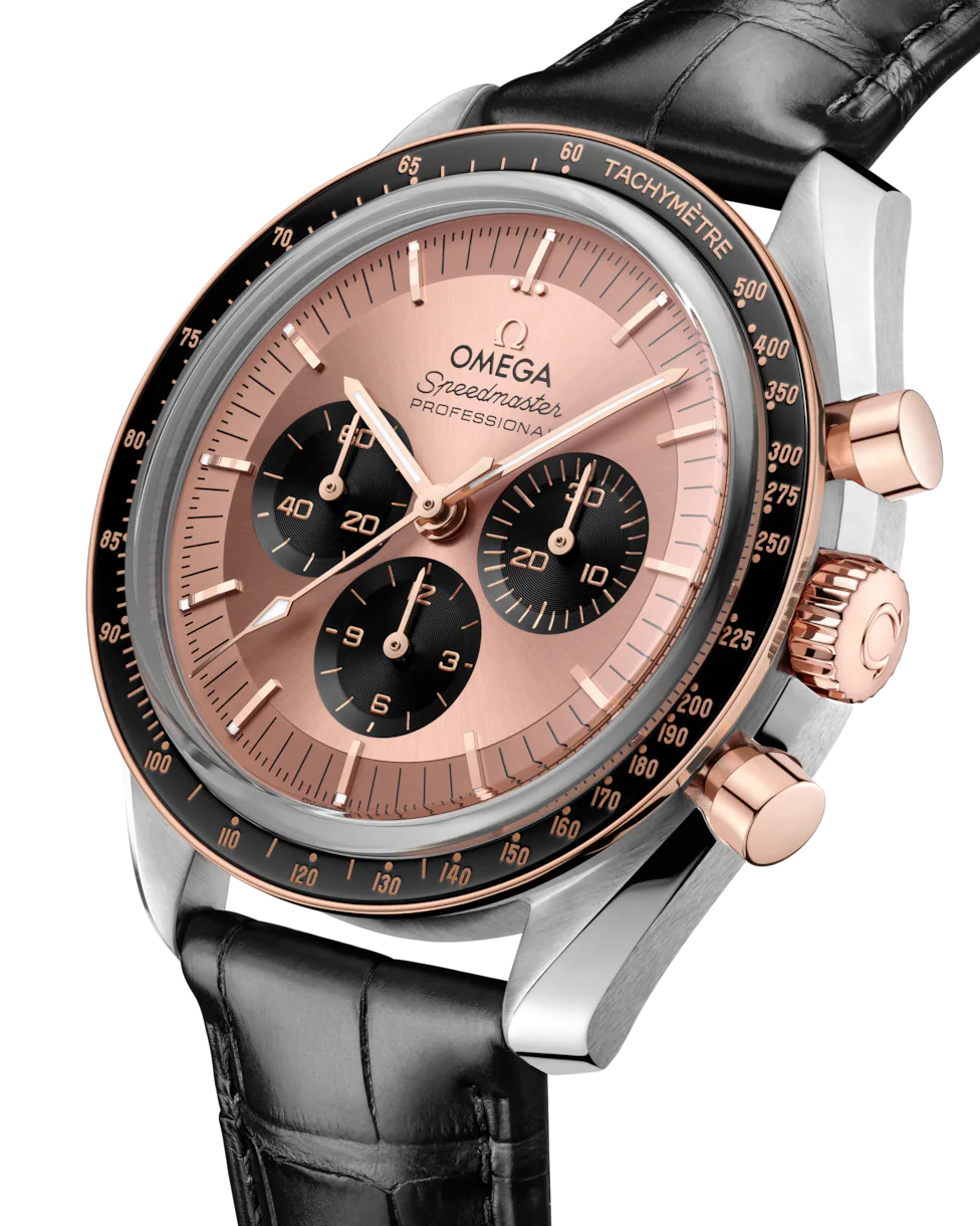 OMEGA SPEEDMASTER MOONWATCH PROFESSIONAL 42MM, STEEL-SEDNA GOLD ON ALLIGATOR