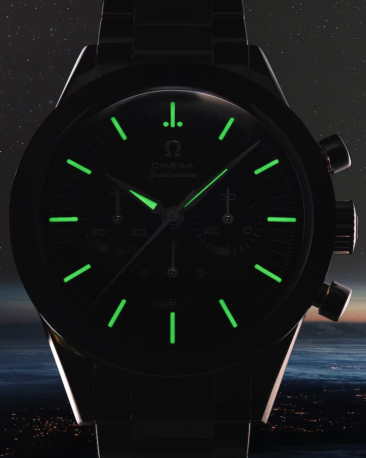 OMEGA SPEEDMASTER FIRST OMEGA IN SPACE, 39.7MM, STEEL ON LEATHER STRAP