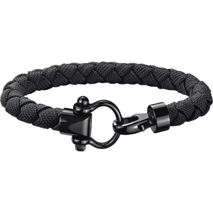 OMEGA AQUA SAILING  BRACELET, BLACK NYLON, BLACK STAINLESS STEEL.