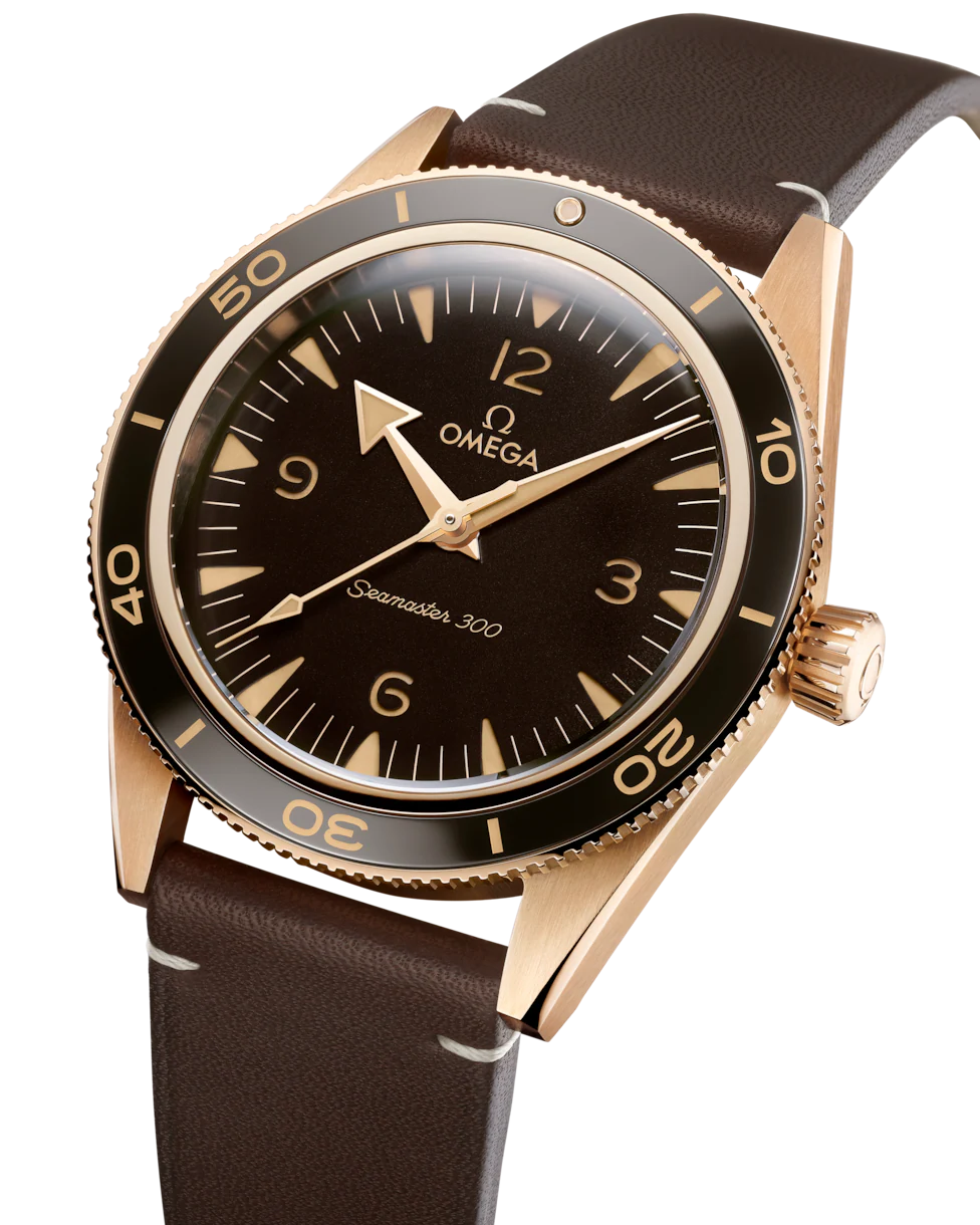 OMEGA SEAMASTER 300 41MM, BRONZE GOLD ON LEATHER STRAP