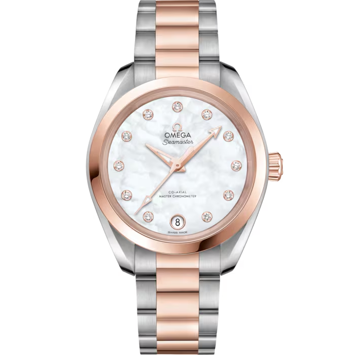 Seamaster Aqua Terra 150M 34 mm, steel ‑ Sedna™ gold on steel ‑ Sedna™ gold